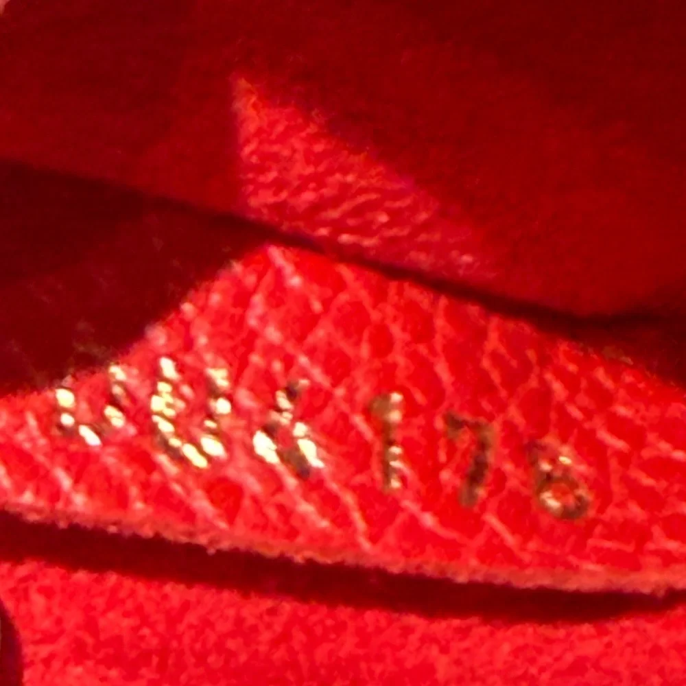 RARE Louis Vuitton Red and Brown Monogram Chain Shoulder Bag Leather Trim - Picture 15 of 16